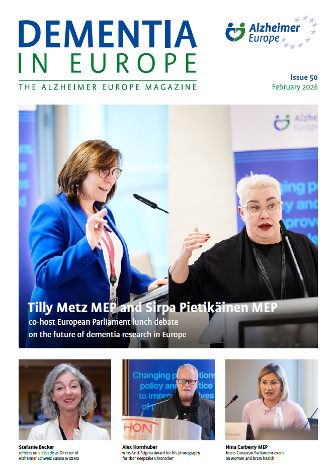 Dementia in Europe cover, issue 50