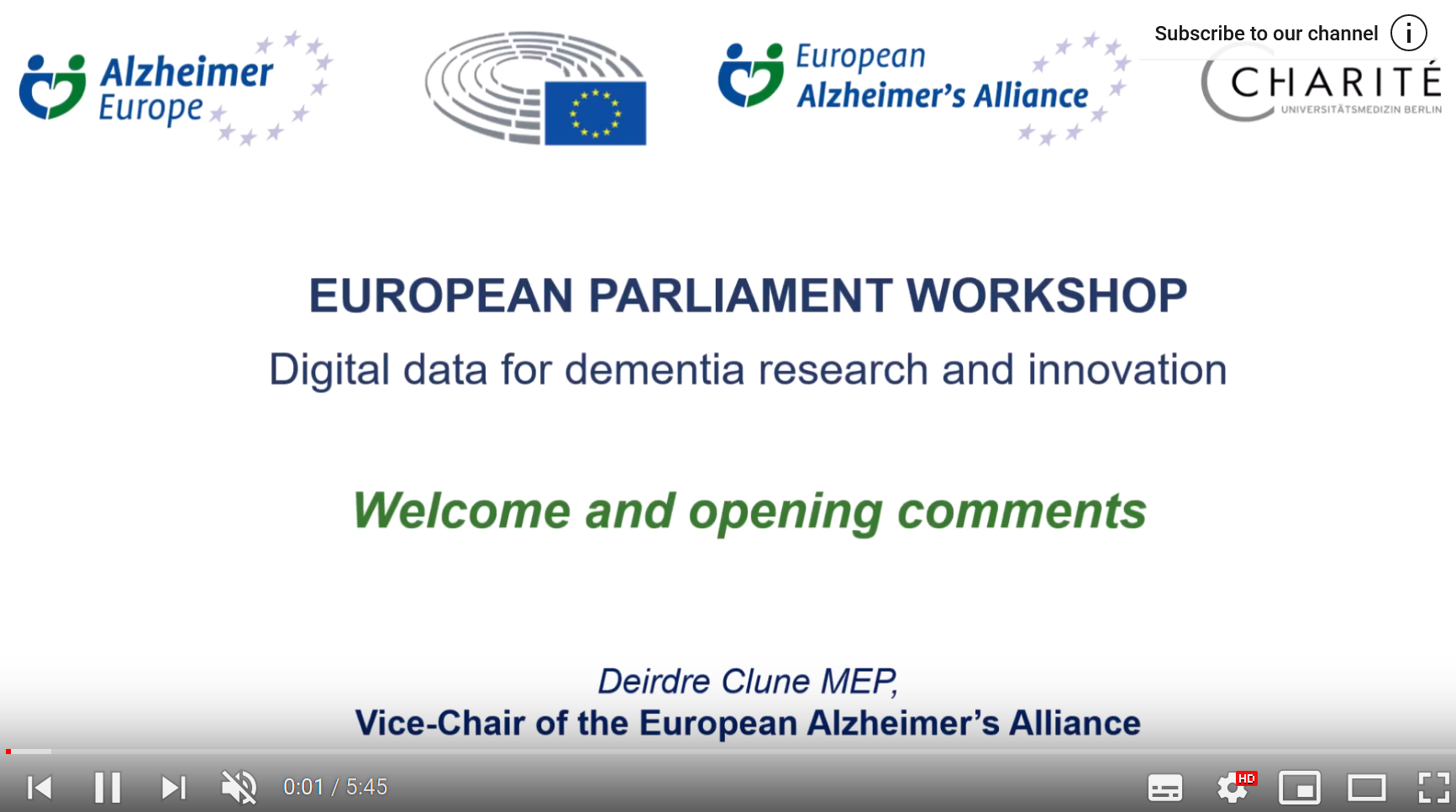 Alzheimer Europe publishes videos from online European Parliament ...