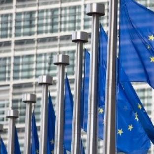 Flags flying in Europe