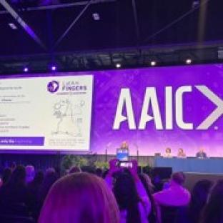 Crowd photo from LatAm-FINGERS session at AAIC 2026
