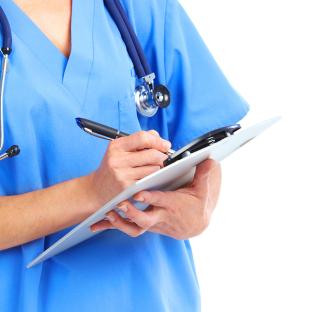Doctor holding a clip board