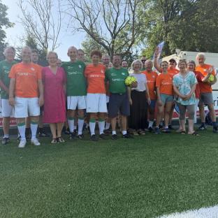 Gerda and colleagues attending the football initiative in Zeist