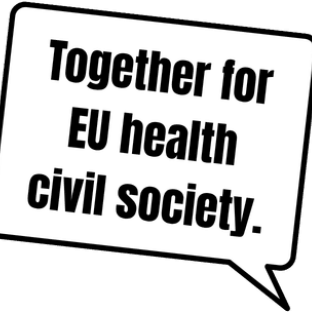 EU4Health campaign graphic reading "Together for EU health civil society"