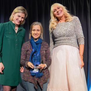 Winner Marlene Rosa (centre) with MEP Carberry (left) and Miriam O'Callaghan (right)