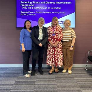 Adeline and Maureen from the Focus on Dementia Team alongside Rynagh and Wendy from Alzheimer Scotland’s Active Voice
