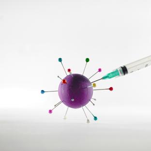 Image of virus model being injected