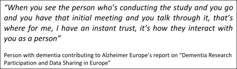 quote from person with dementia who contributed to this report