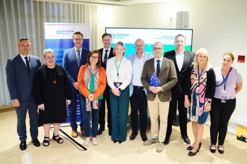 MEPs attending the European Parliament exhibition launch on 1 September 2026