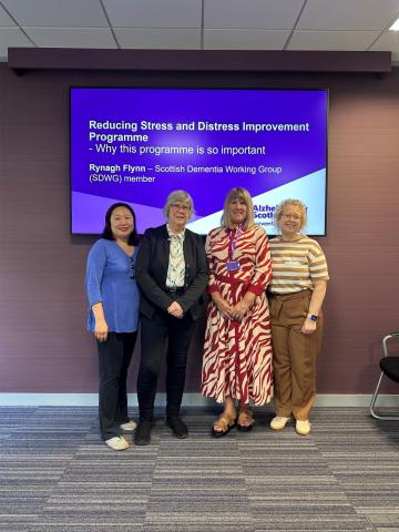 Adeline and Maureen from the Focus on Dementia Team alongside Rynagh and Wendy from Alzheimer Scotland’s Active Voice